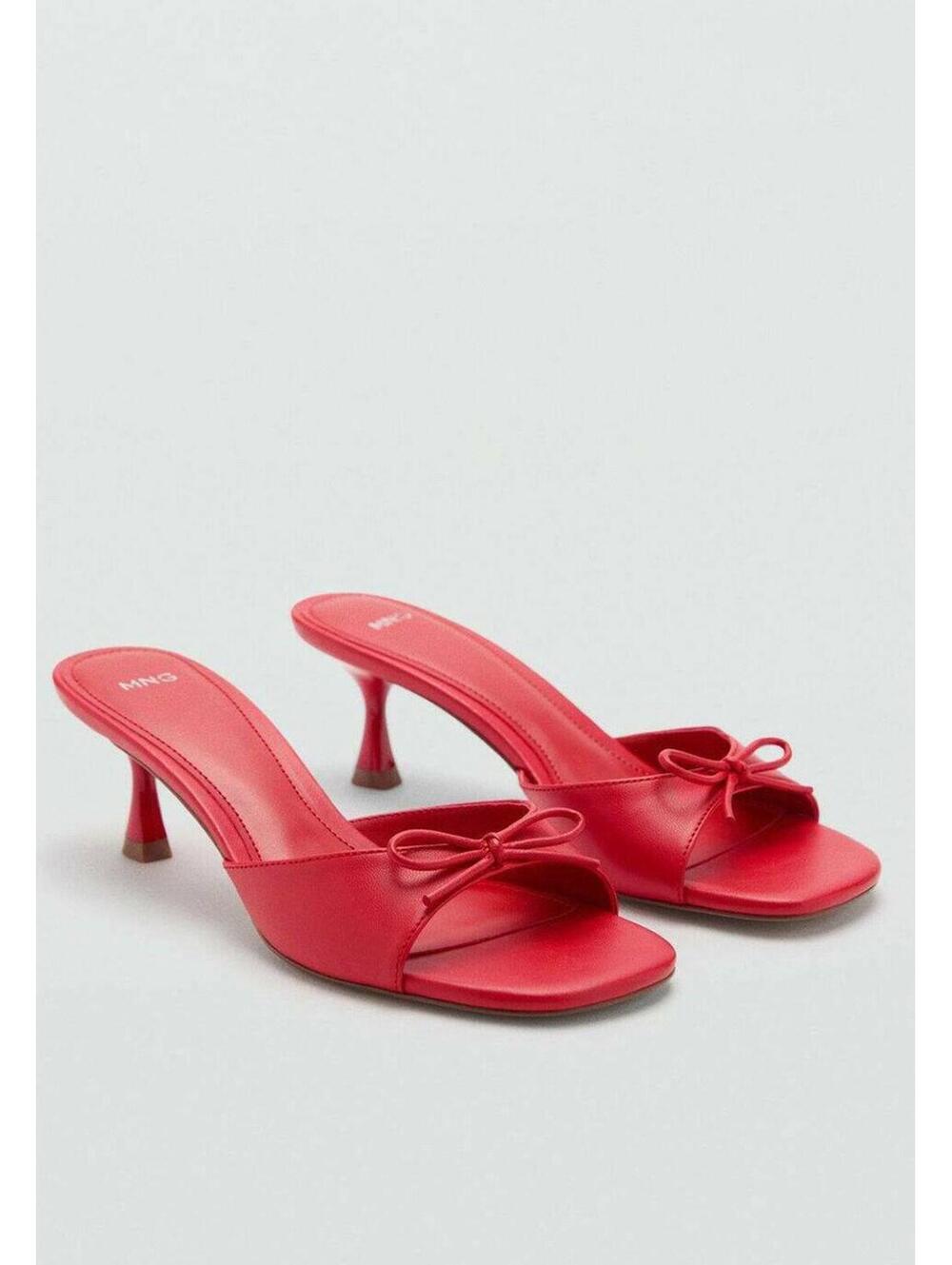 Mango Heeled Mules Red Kitten Heels size 39 Brand New